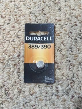 389/390 Duracell Silver Oxide Batteries (AG10, 189, LR1130, SR1130SW, SR54) QTY1